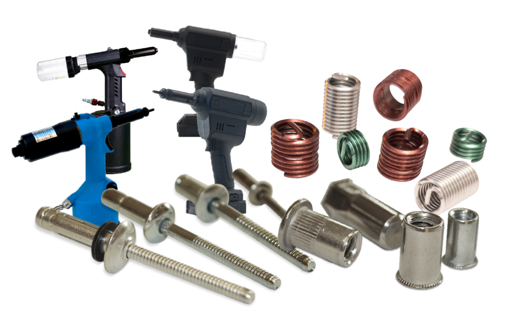 Rivetti, inserti, rivettatrici, insertatrici, filetti